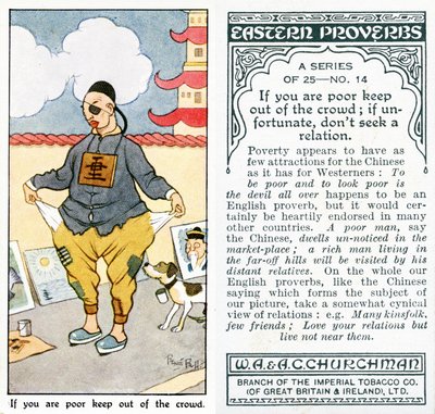 Si eres pobre mantente fuera de la multitud; si eres desafortunado, no busques un pariente, 1931 de René Bull